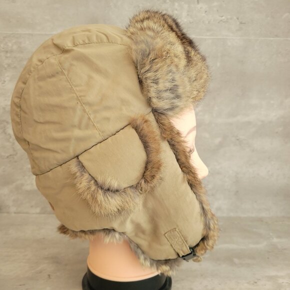 Yukon Tracks Hat Trapper Aviator Faux Fur Lined Ear Flap Winter Mens Large Brown - Picture 4 of 8